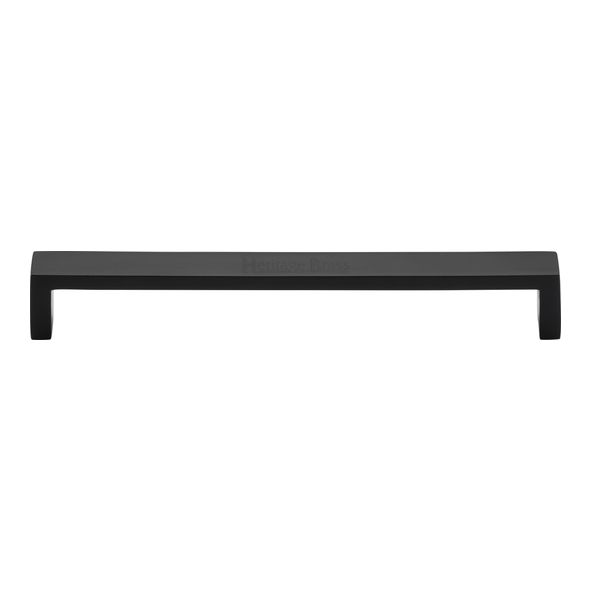 C4520 192-BKMT • 192 x 200 x 28mm • Matt Black • Heritage Brass Wide Metro Cabinet Pull Handle